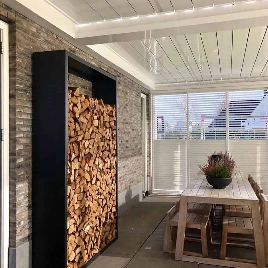 Ater - Zwarte Metalen Houtopslag