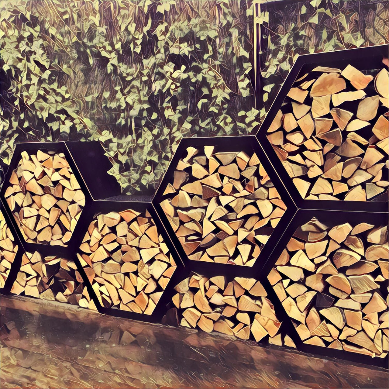 Hexor Ater - Zwart Metalen Modulaire Houtopslag