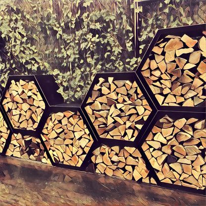 Hexor Ater - Zwart Metalen Modulaire Houtopslag