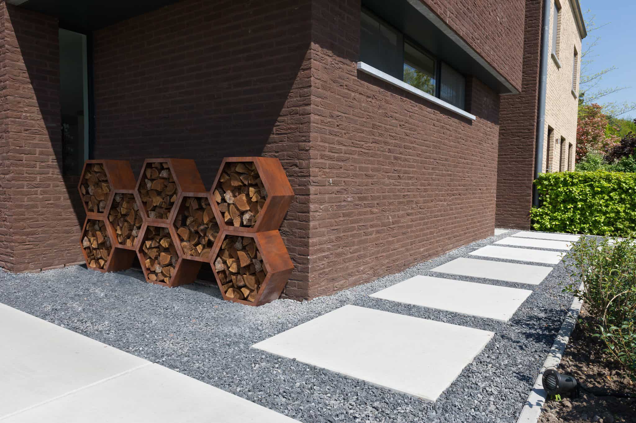 Hexor Robigo - Cortenstaal Modulaire Houtopslag