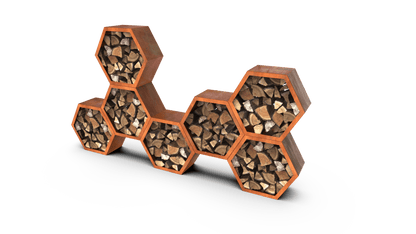 Hexor Robigo - Cortenstaal Modulaire Houtopslag