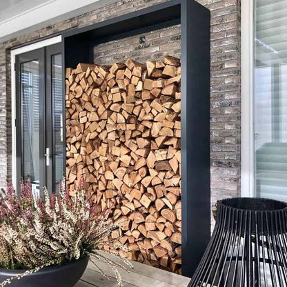 Ater - Zwarte Metalen Houtopslag